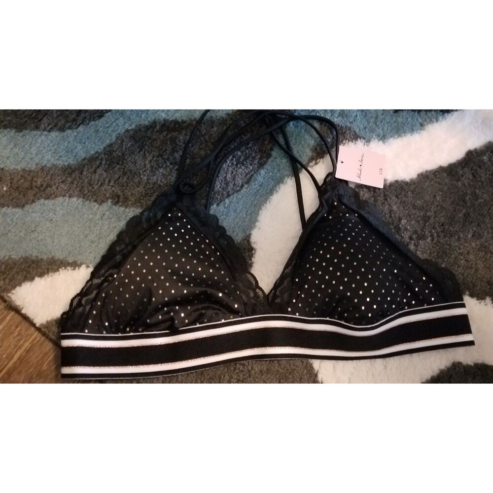 New VS PINK LACE BRALETTE L BLACK
